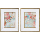 A Touch of Blush and Rosewood Fences Art (Set of 2)