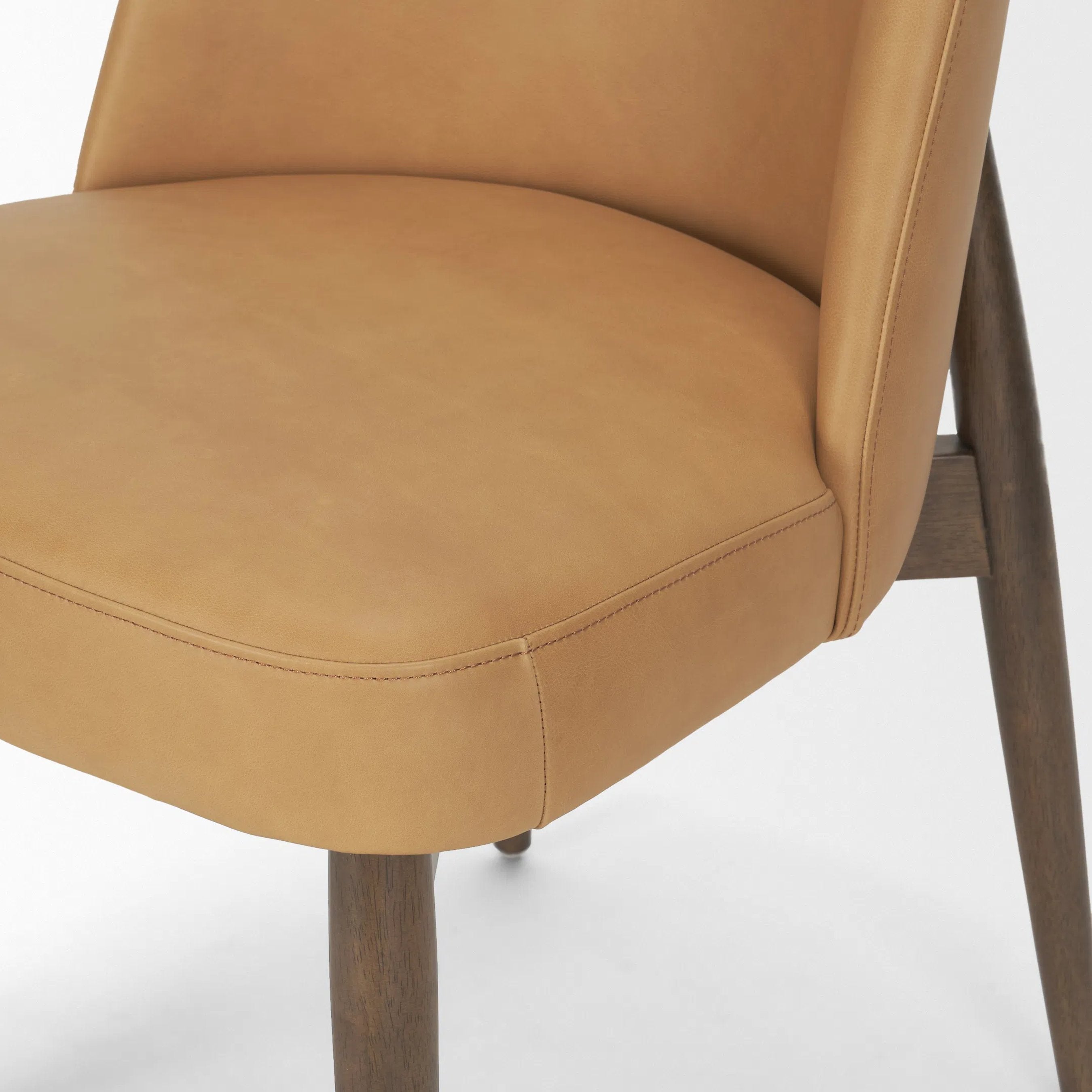 Abbie Curve Leather Dining Chair (Set of 2)