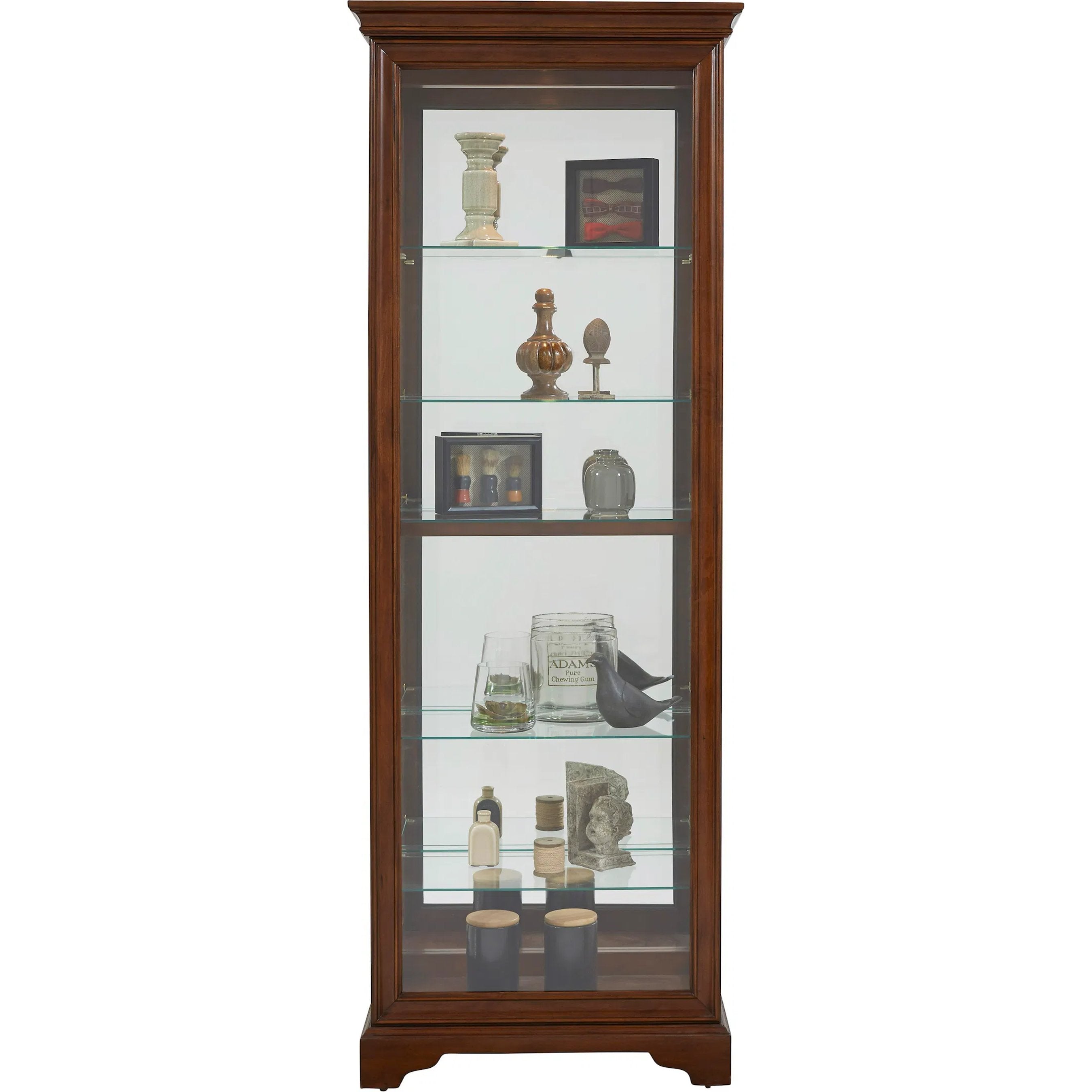 29'' Wide Hardwood Dark Brown Curio Display Cabinet