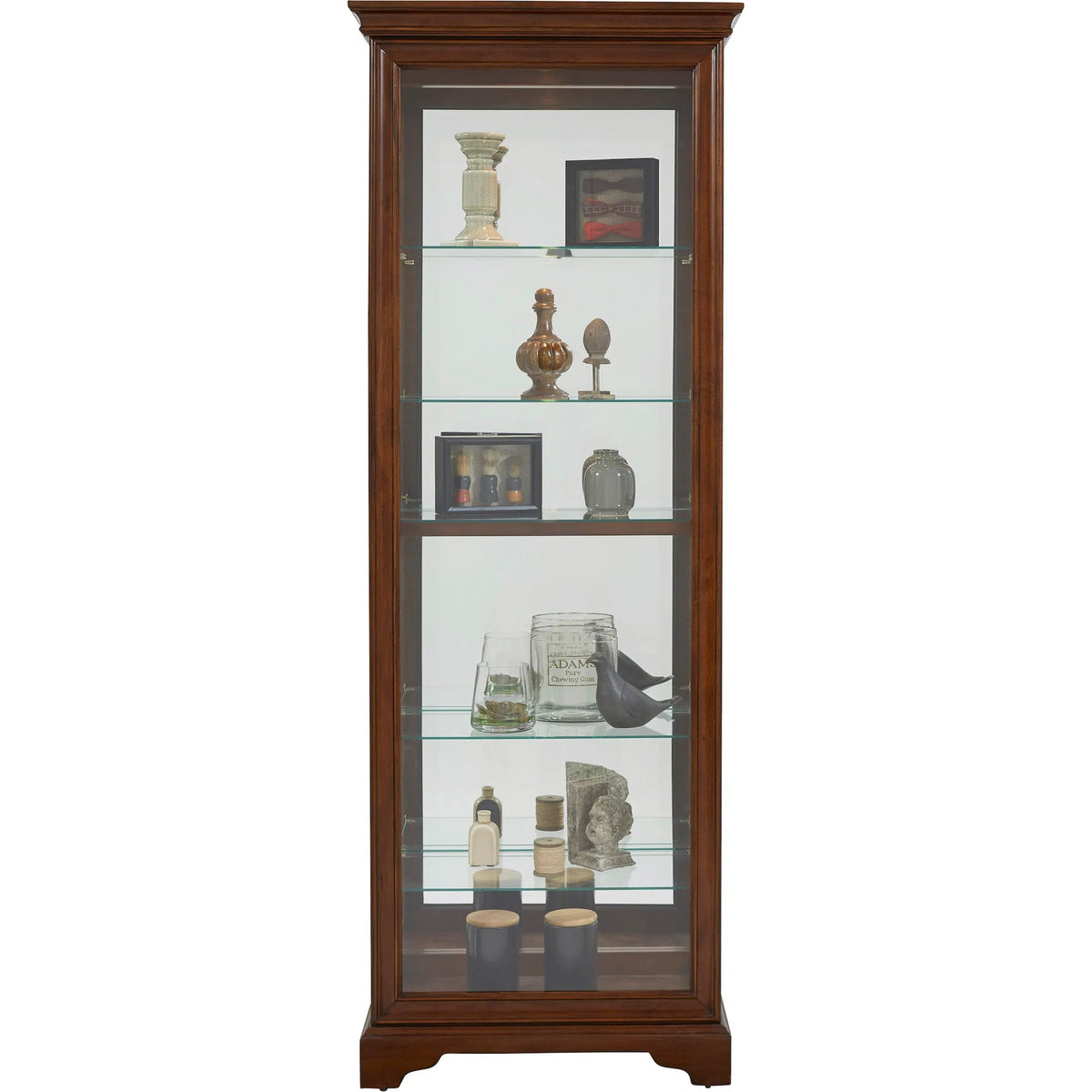 29'' Wide Hardwood Dark Brown Curio Display Cabinet