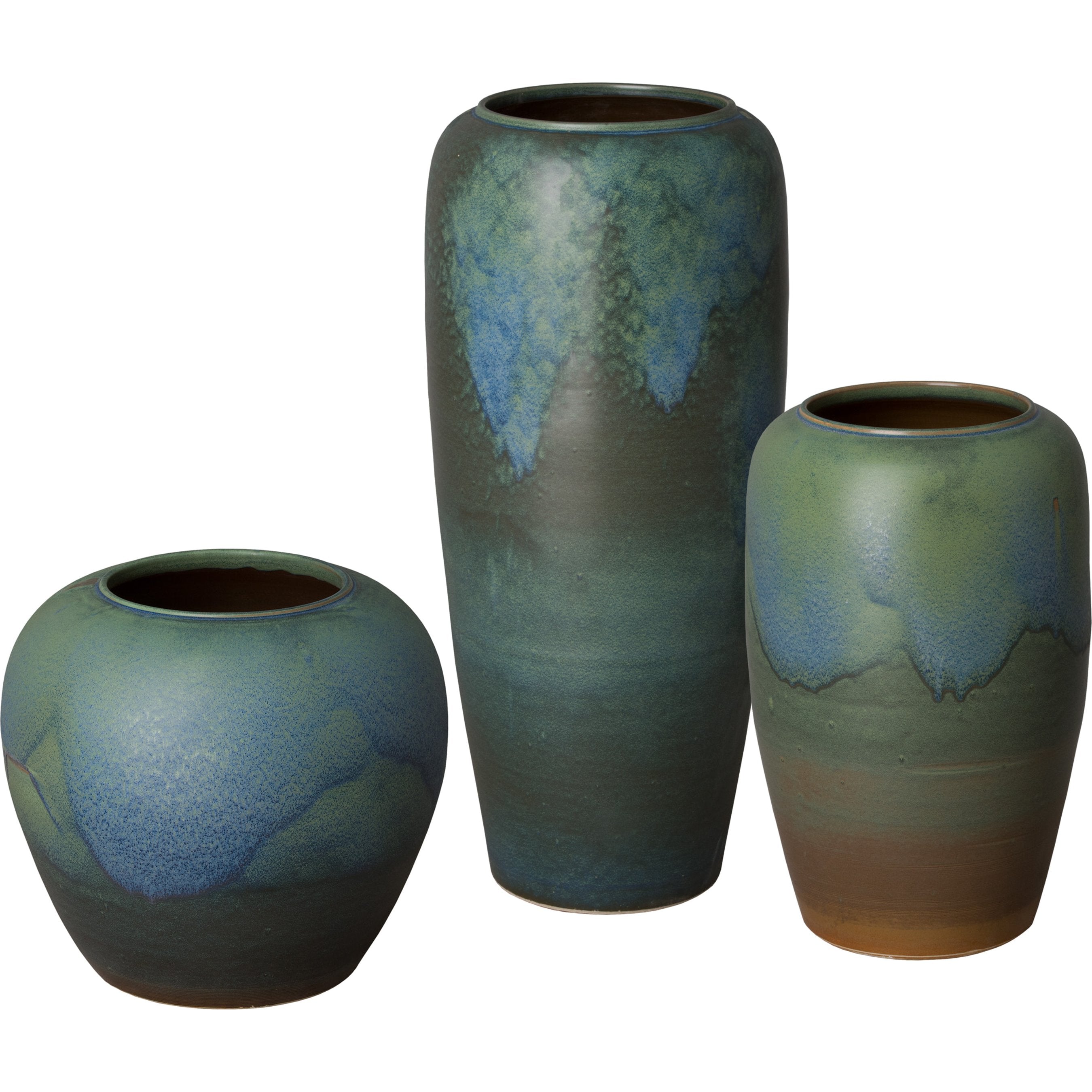 19.5 in. Wide Indoor/Outdoor Vase in Verdigris Glaze