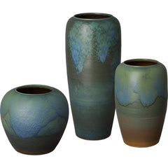 19.5 in. Wide Indoor/Outdoor Vase in Verdigris Glaze