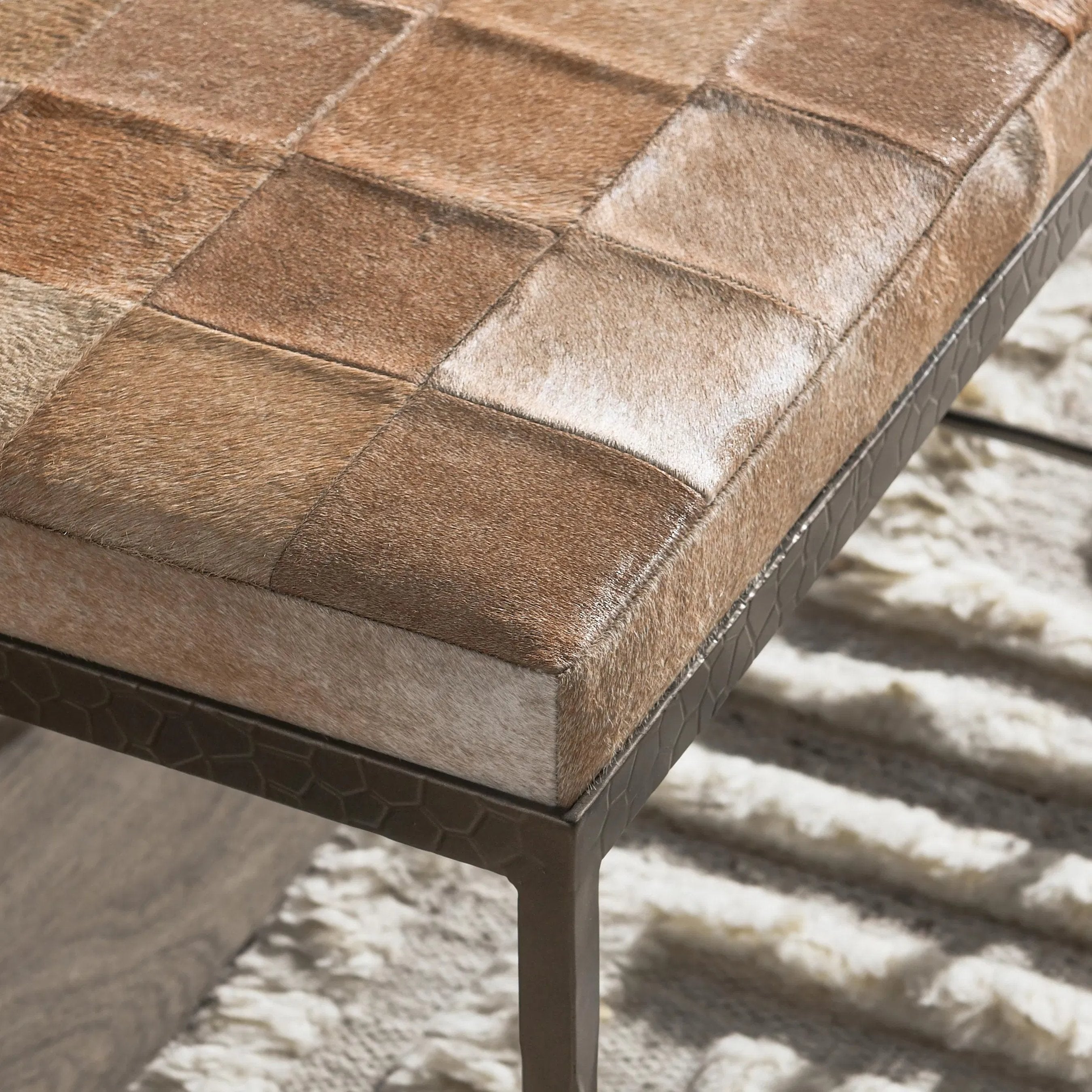Achen Hair on Hide Bench