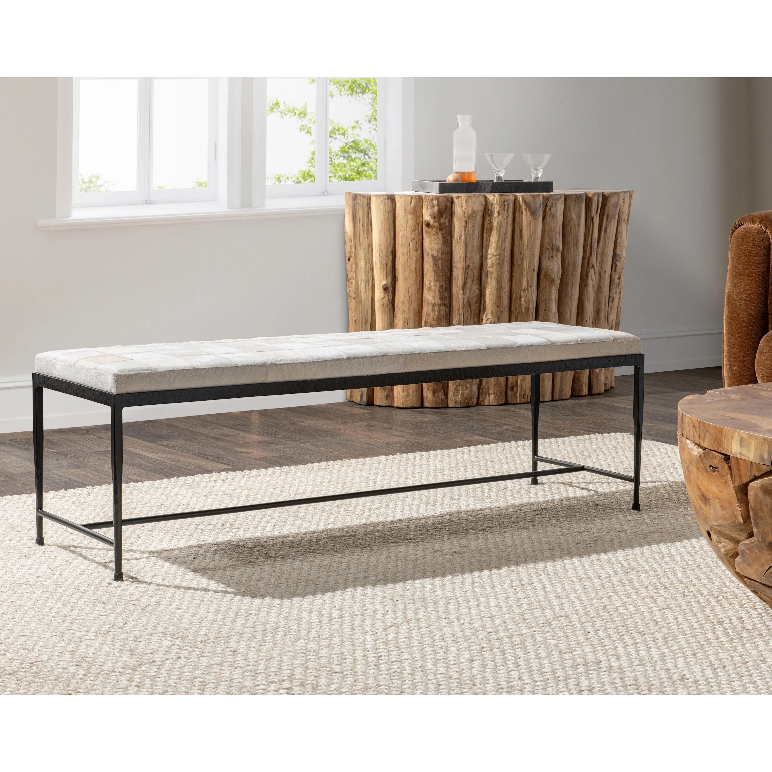 Achen Hair on Hide Bench