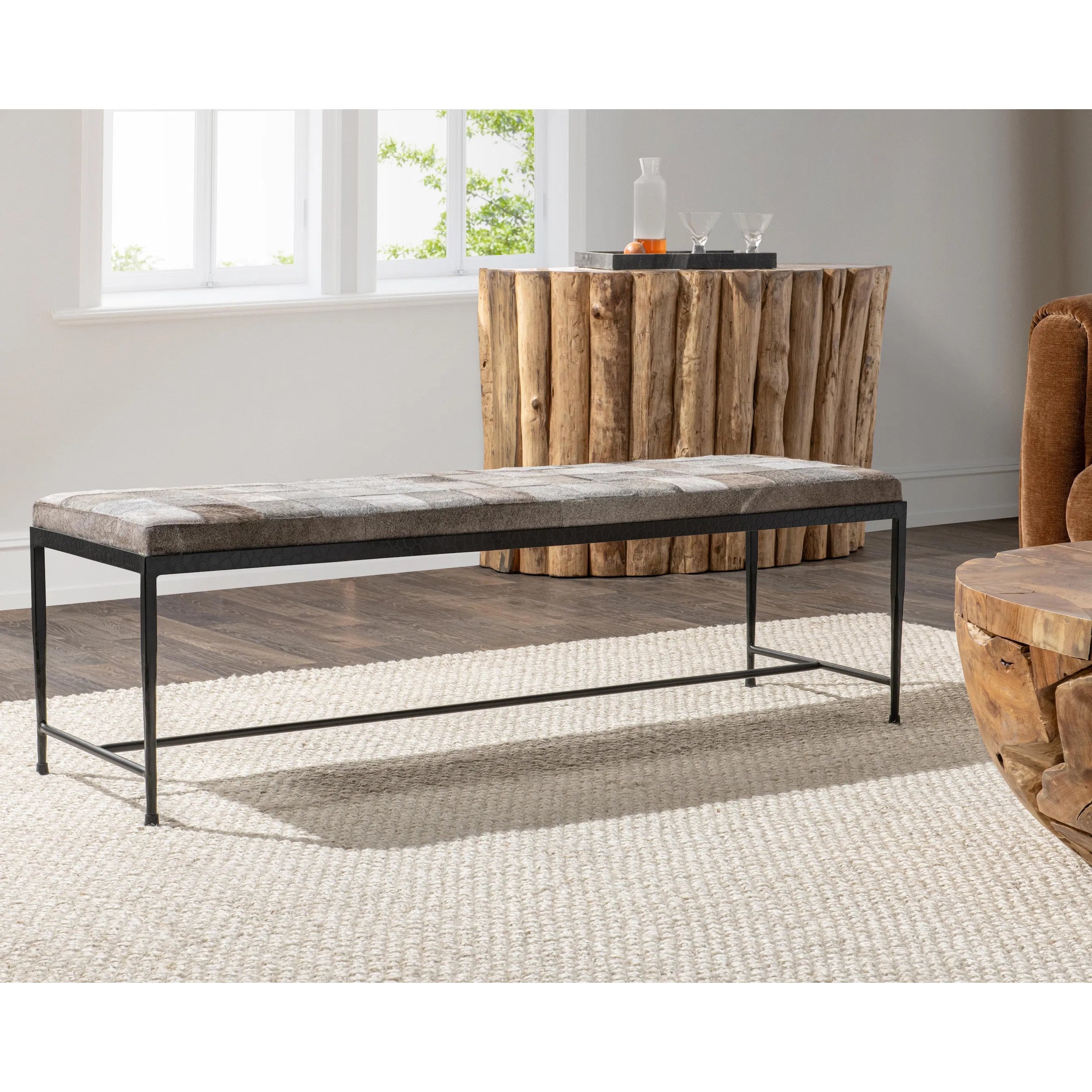 Achen Hair on Hide Bench