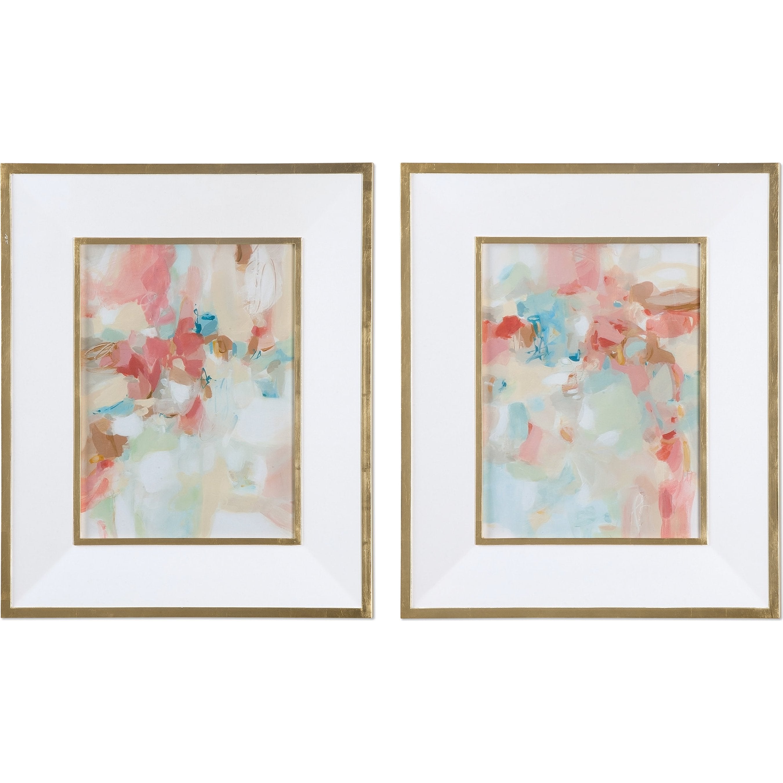 A Touch of Blush and Rosewood Fences Art (Set of 2)