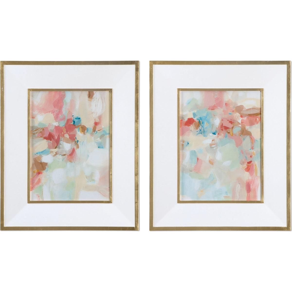 A Touch of Blush and Rosewood Fences Art (Set of 2)