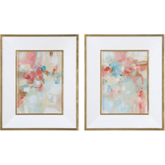 A Touch of Blush and Rosewood Fences Art (Set of 2)