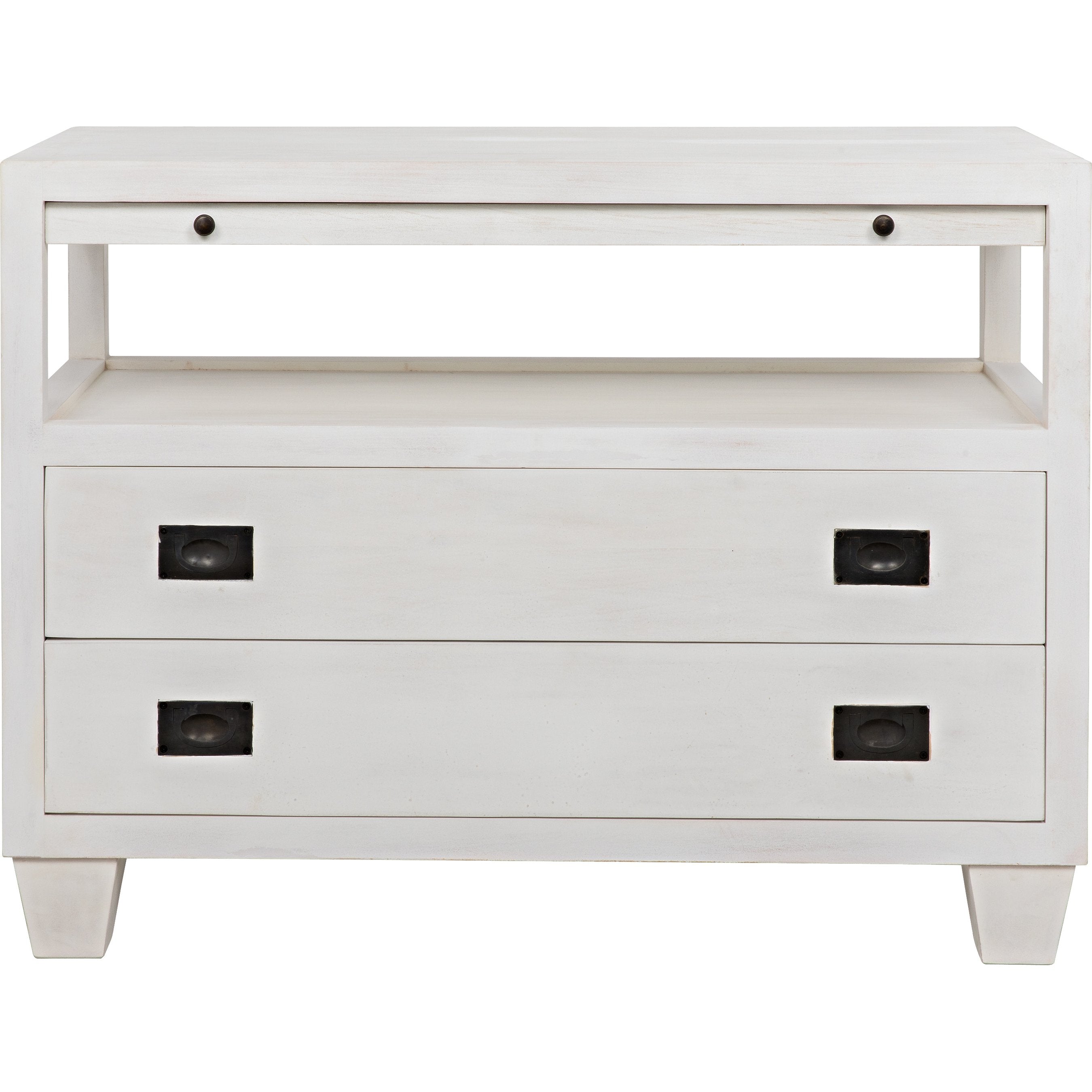 2-DRAWER Side Table with Sliding Tray