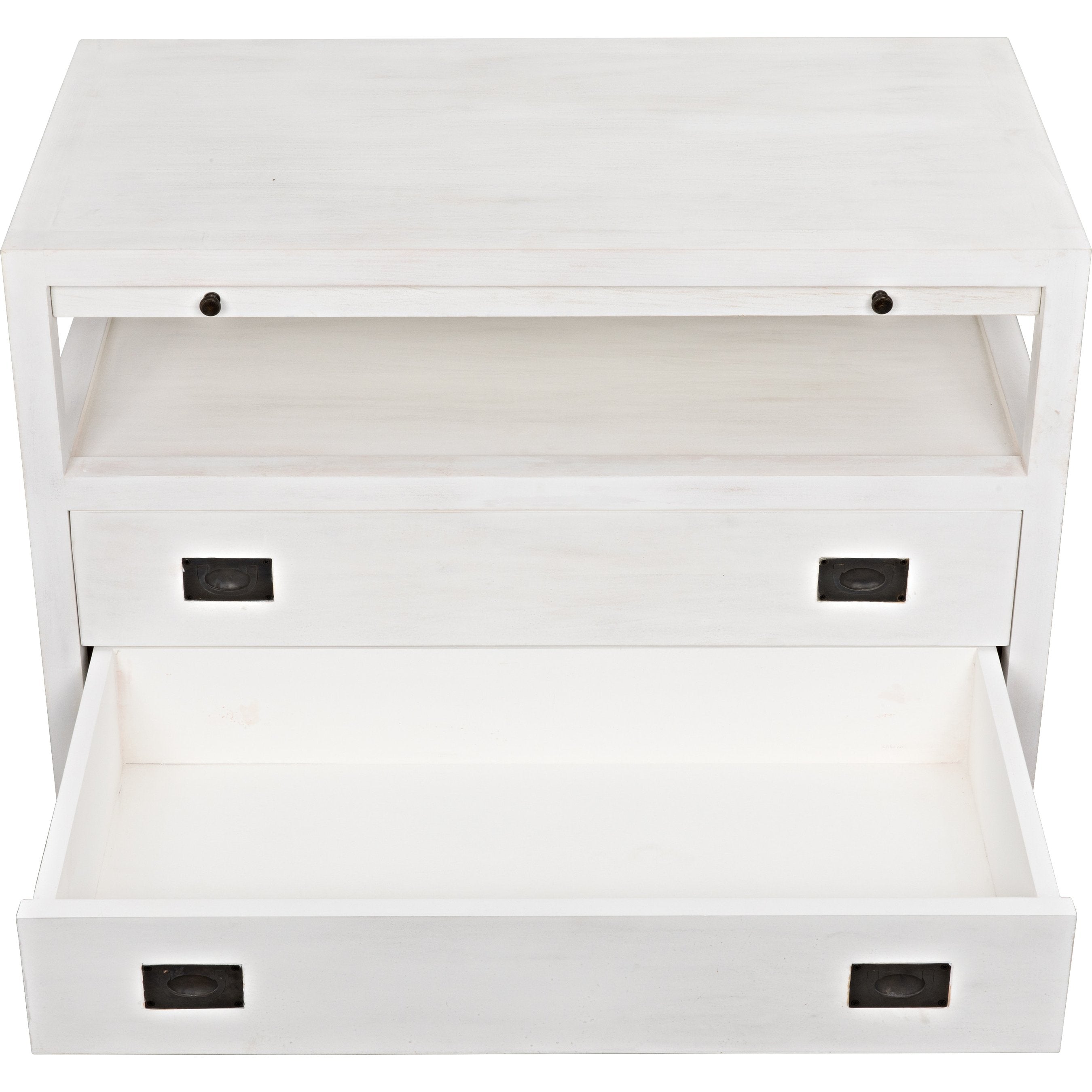 2-DRAWER Side Table with Sliding Tray