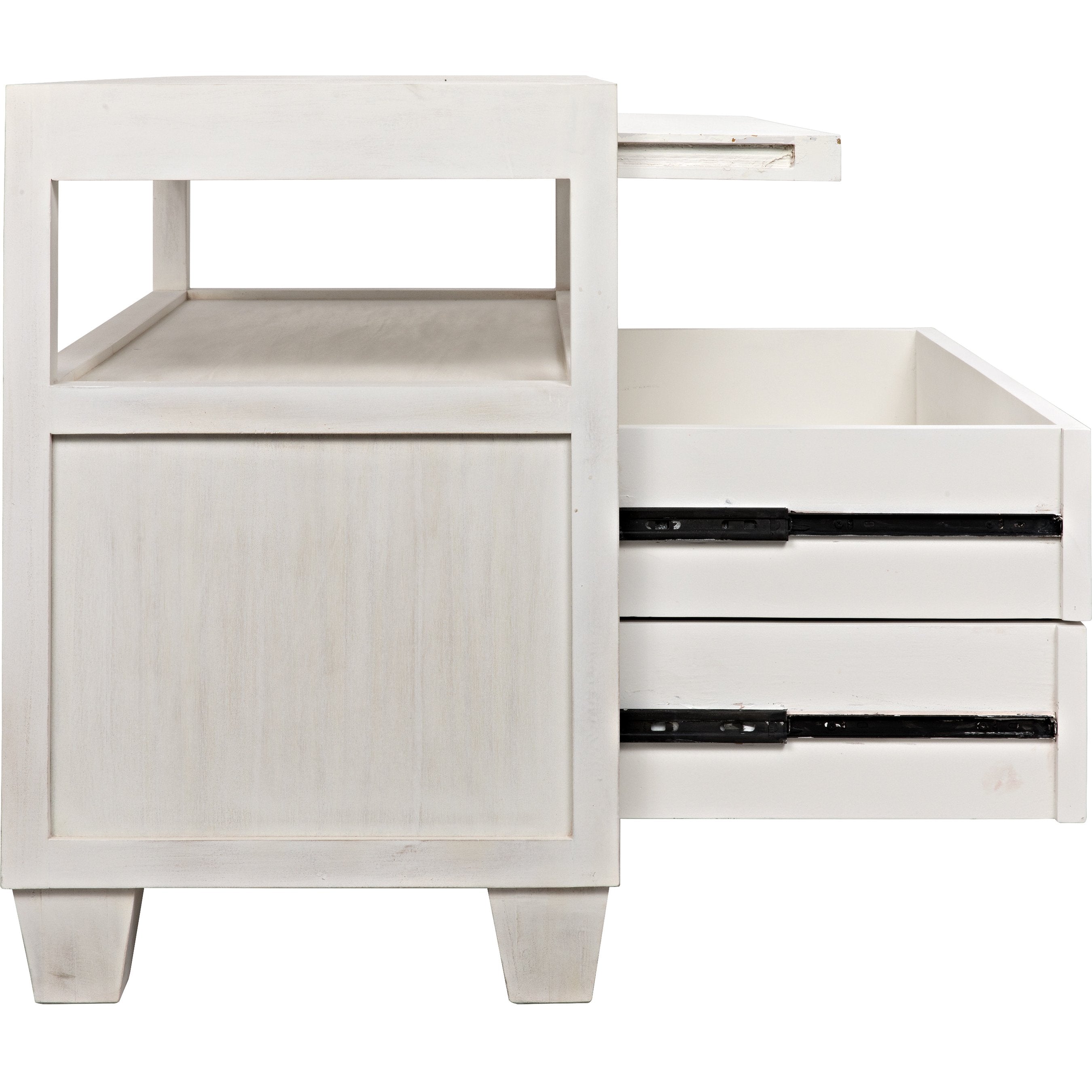 2-DRAWER Side Table with Sliding Tray