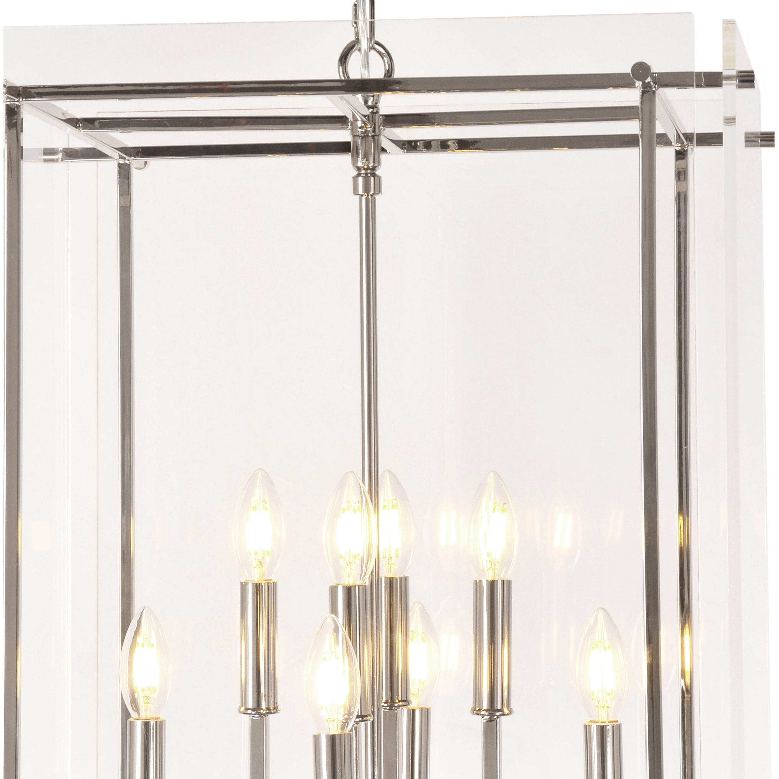 Acrylic Box on Chrome Pendant Light