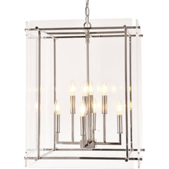 Acrylic Box on Chrome Pendant Light