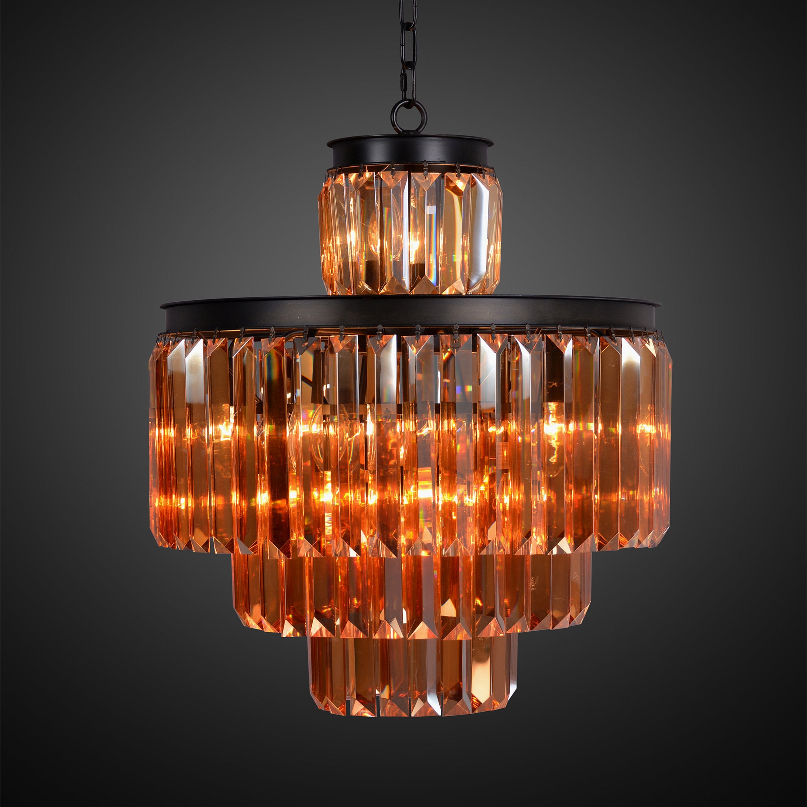 4-Tier Rustic Crystal Chandelier
