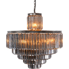 4-Tier Rustic Crystal Chandelier