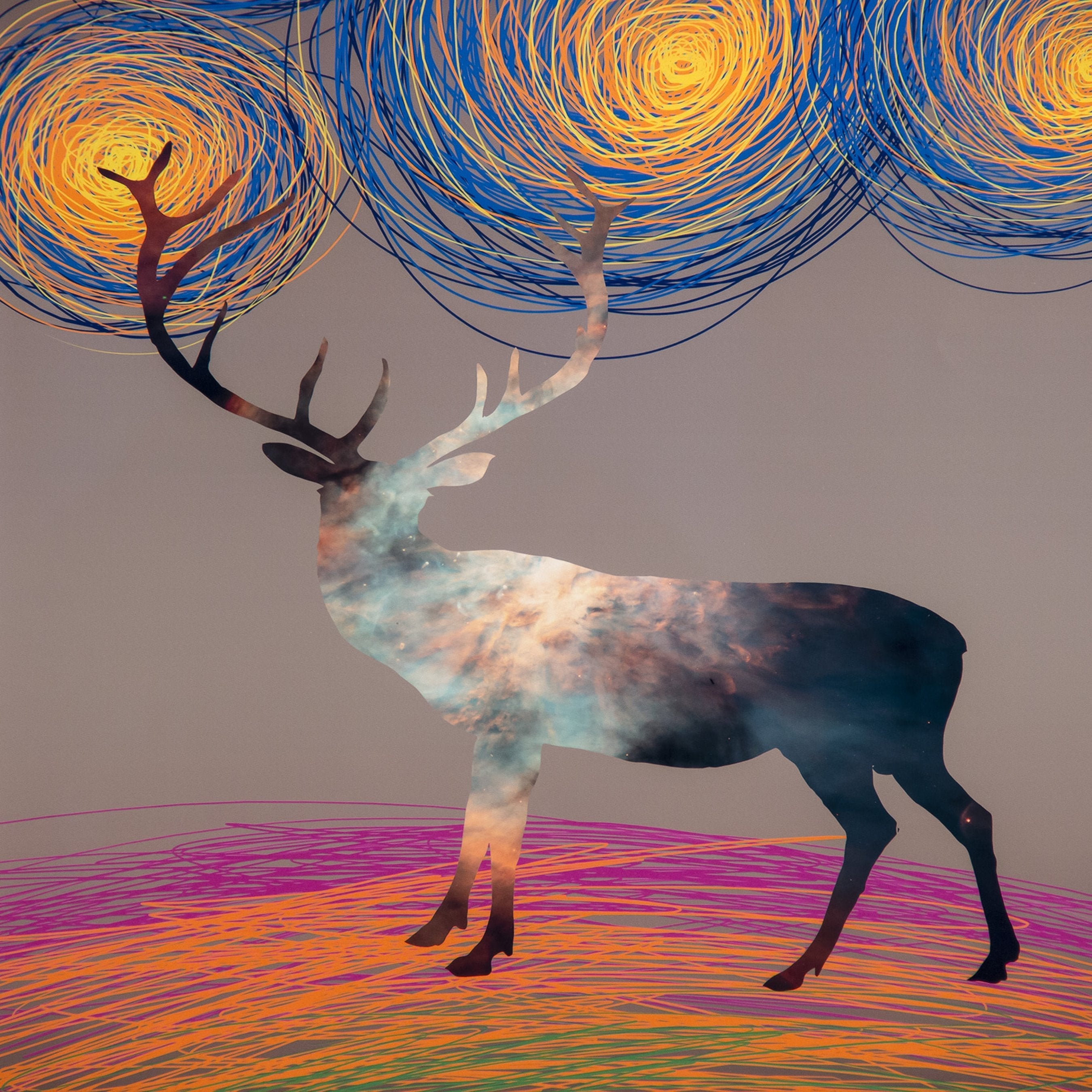 Abstract Deer Art Print I