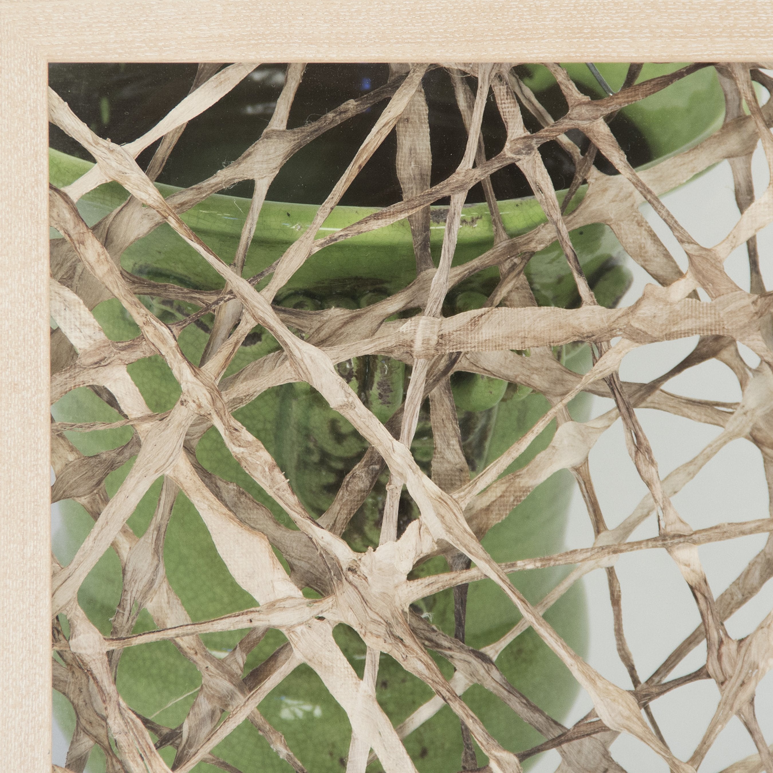 Abstract Paper Wood-Framed Art