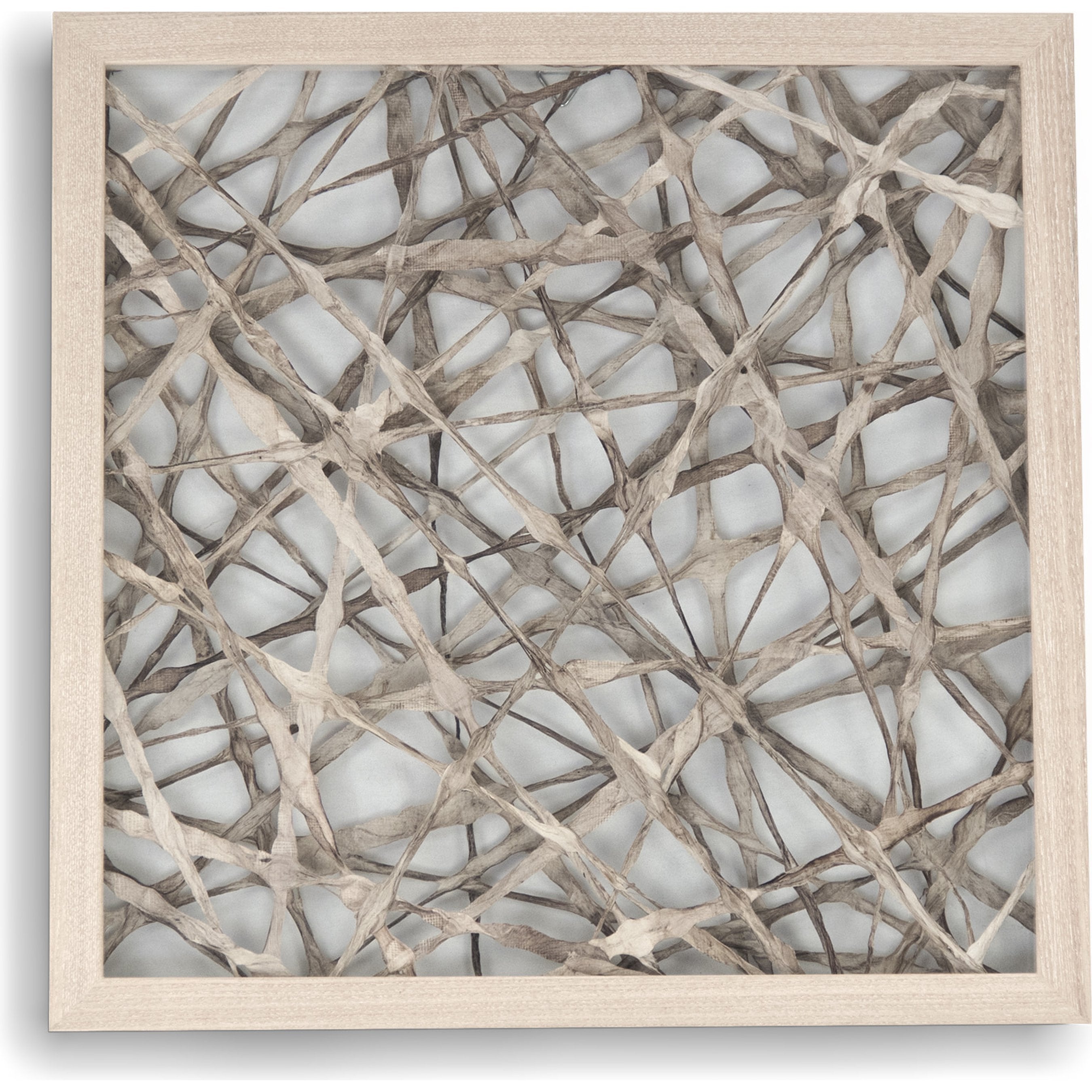 Abstract Paper Wood-Framed Art
