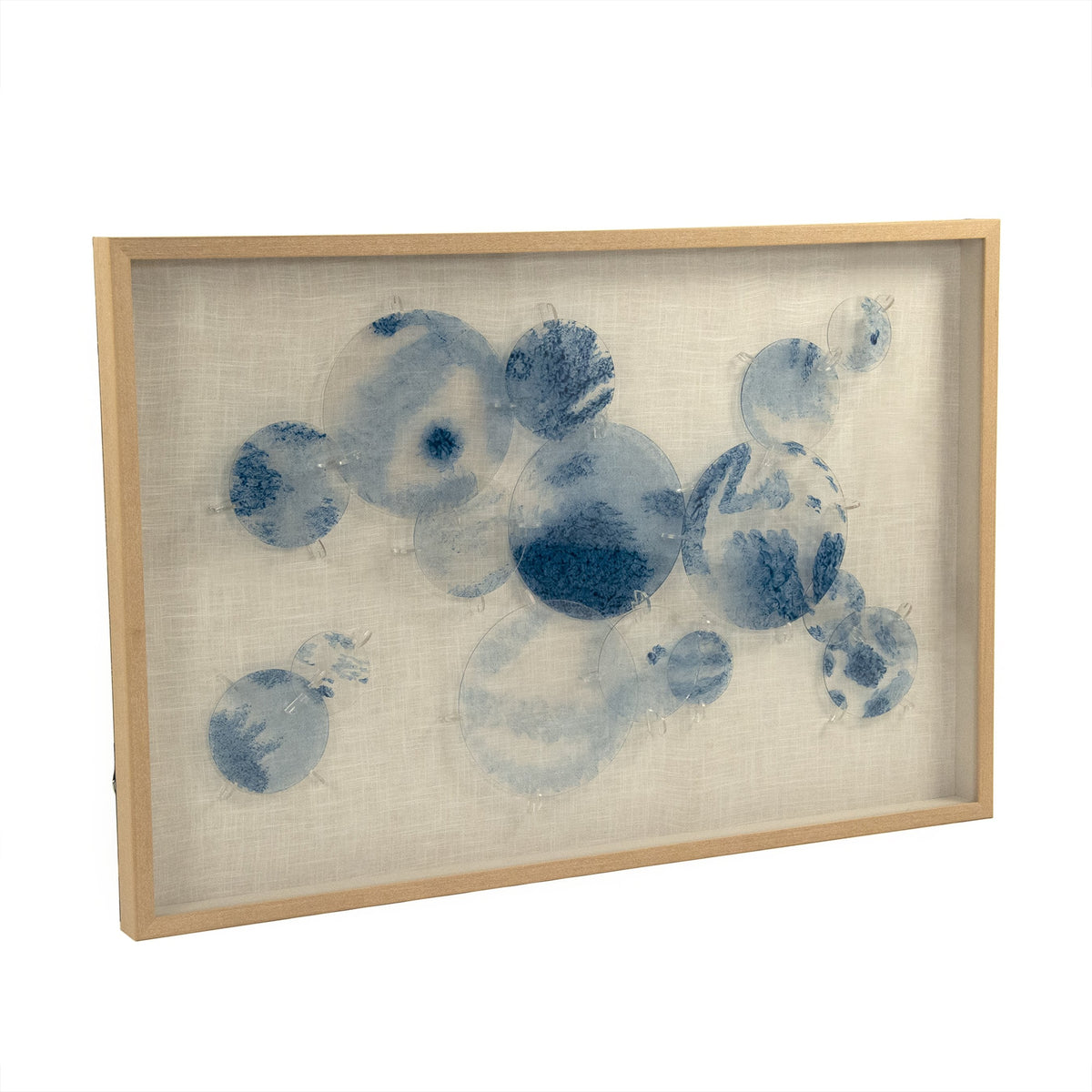 Abstract Blue Stained Glass Wall Art