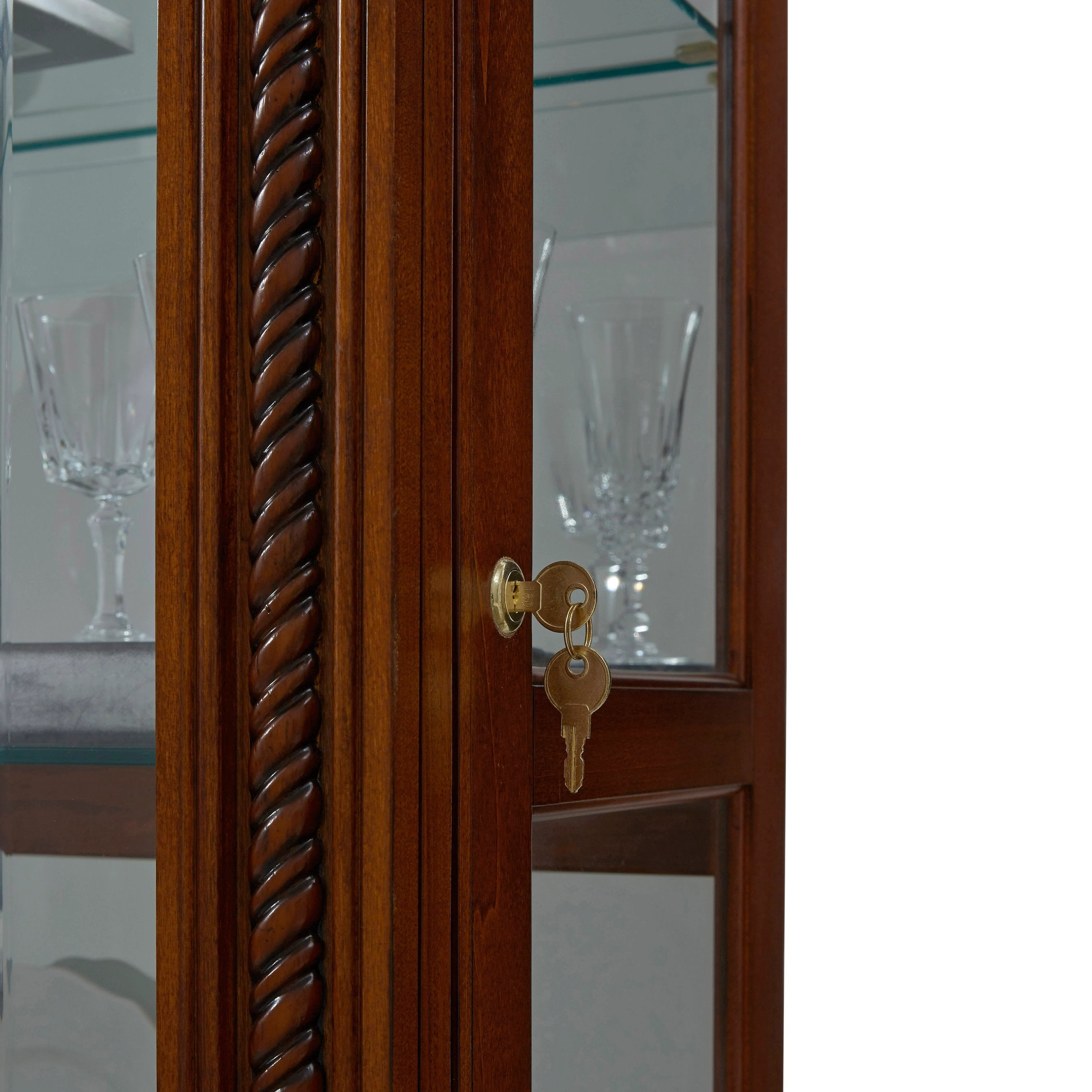 43'' Wide Medallion Cherry Curio Display Cabinet