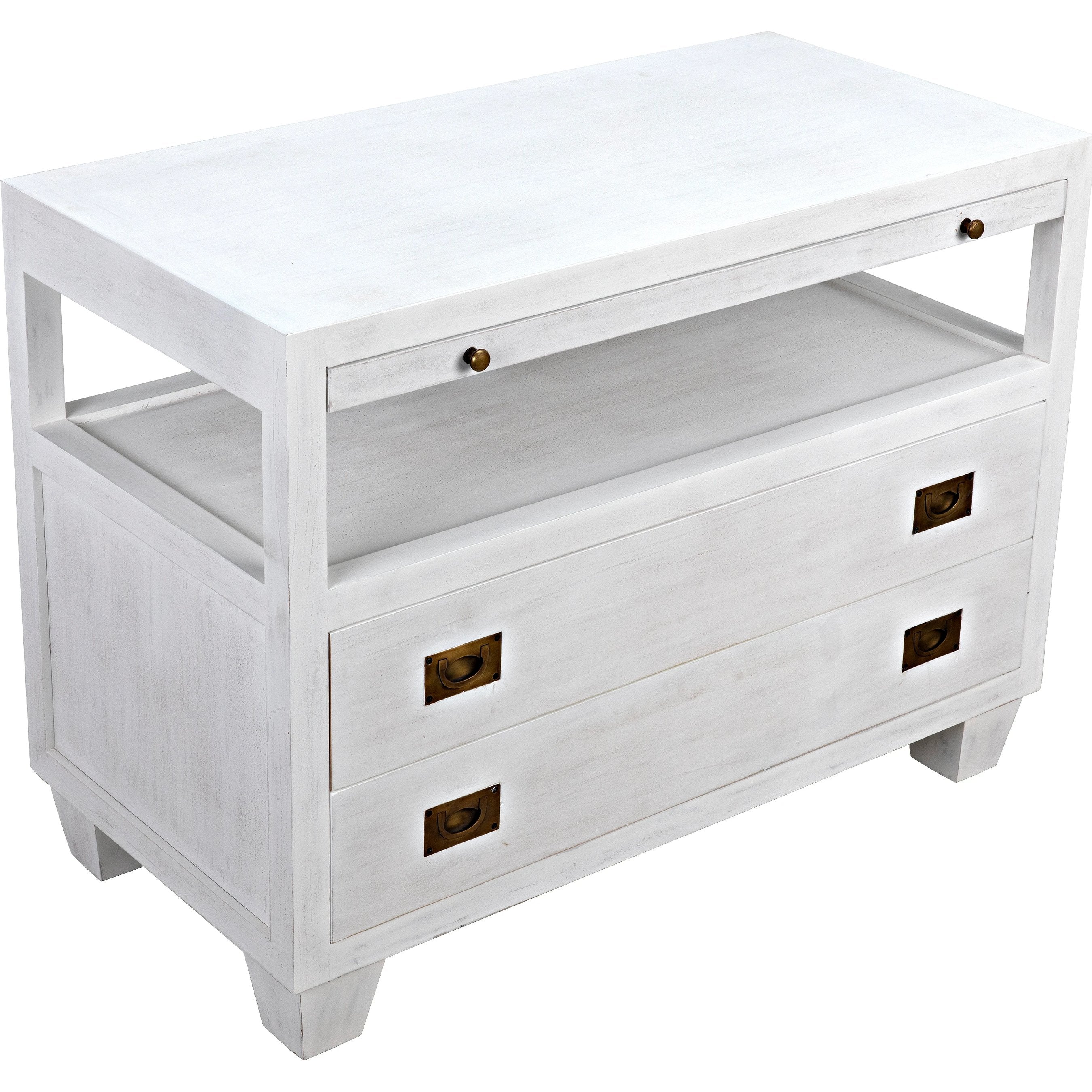 2-DRAWER Side Table with Sliding Tray