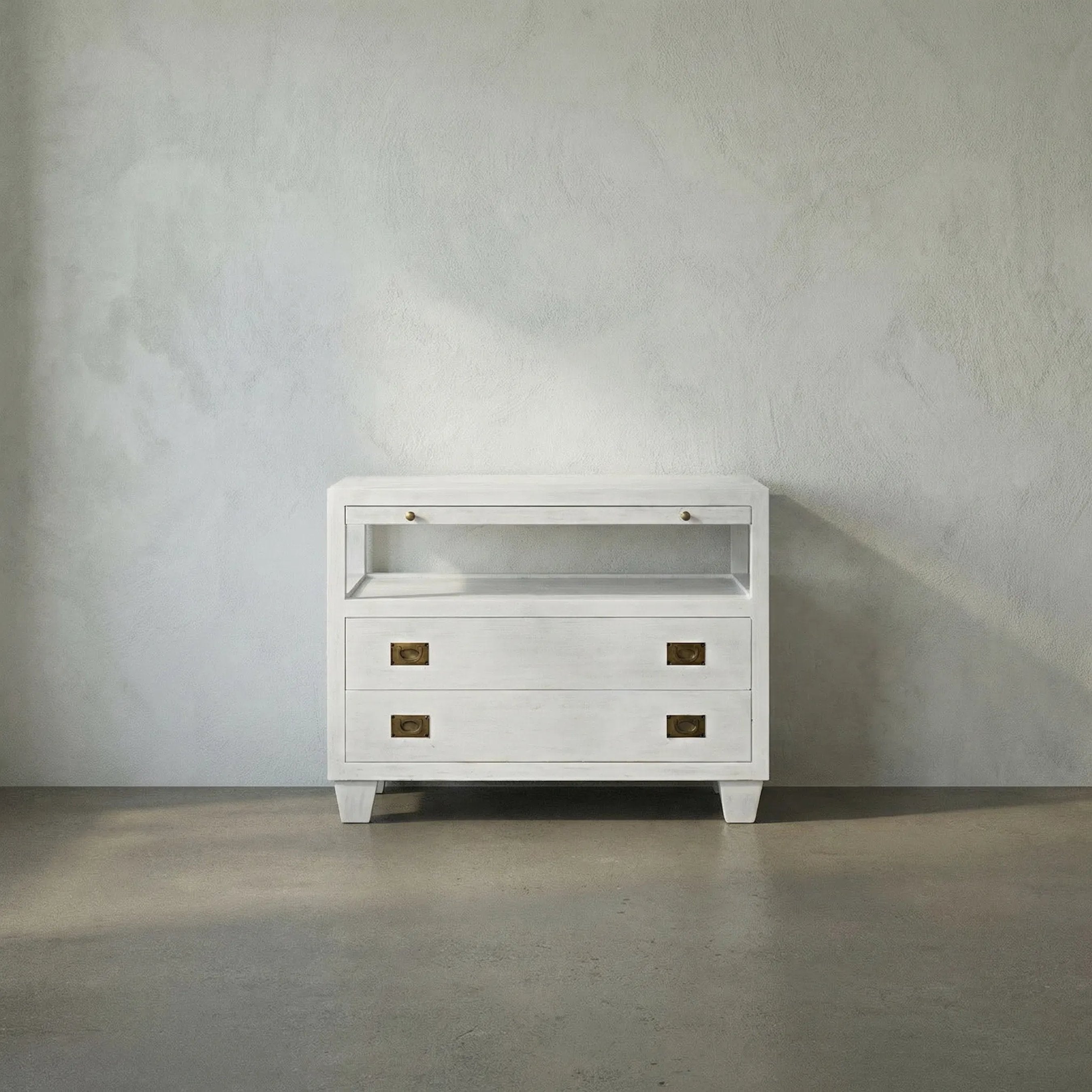 2-DRAWER Side Table with Sliding Tray