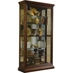 43'' Wide Hardwood Two Way Sliding Door Curio Cabinet in Rich Brown