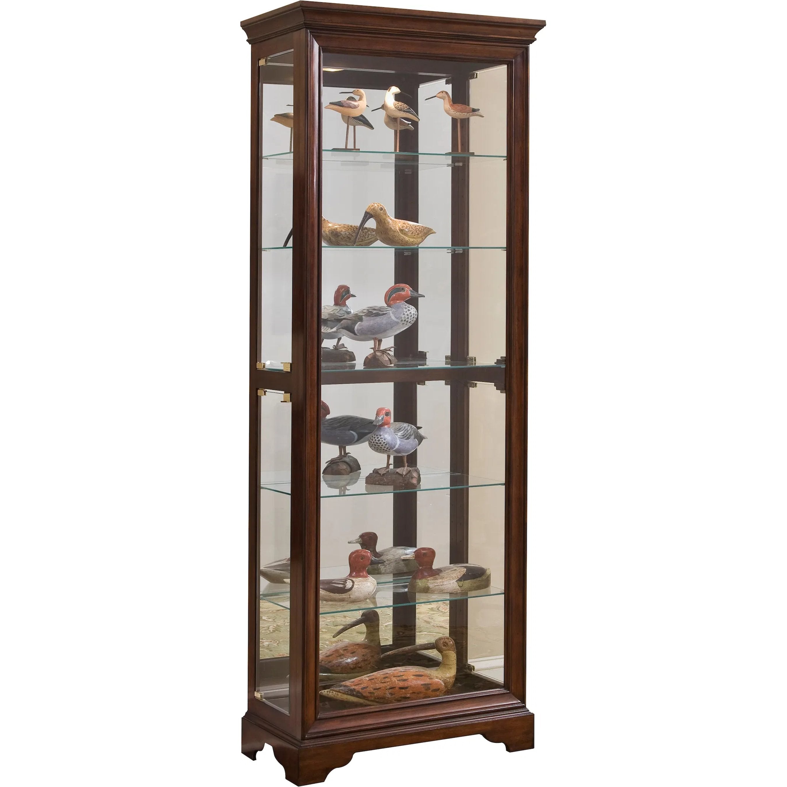 29'' Wide Hardwood Dark Brown Curio Display Cabinet