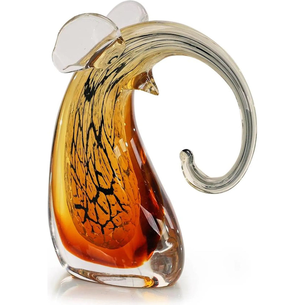 Abstract Glass Elephant Sculpture