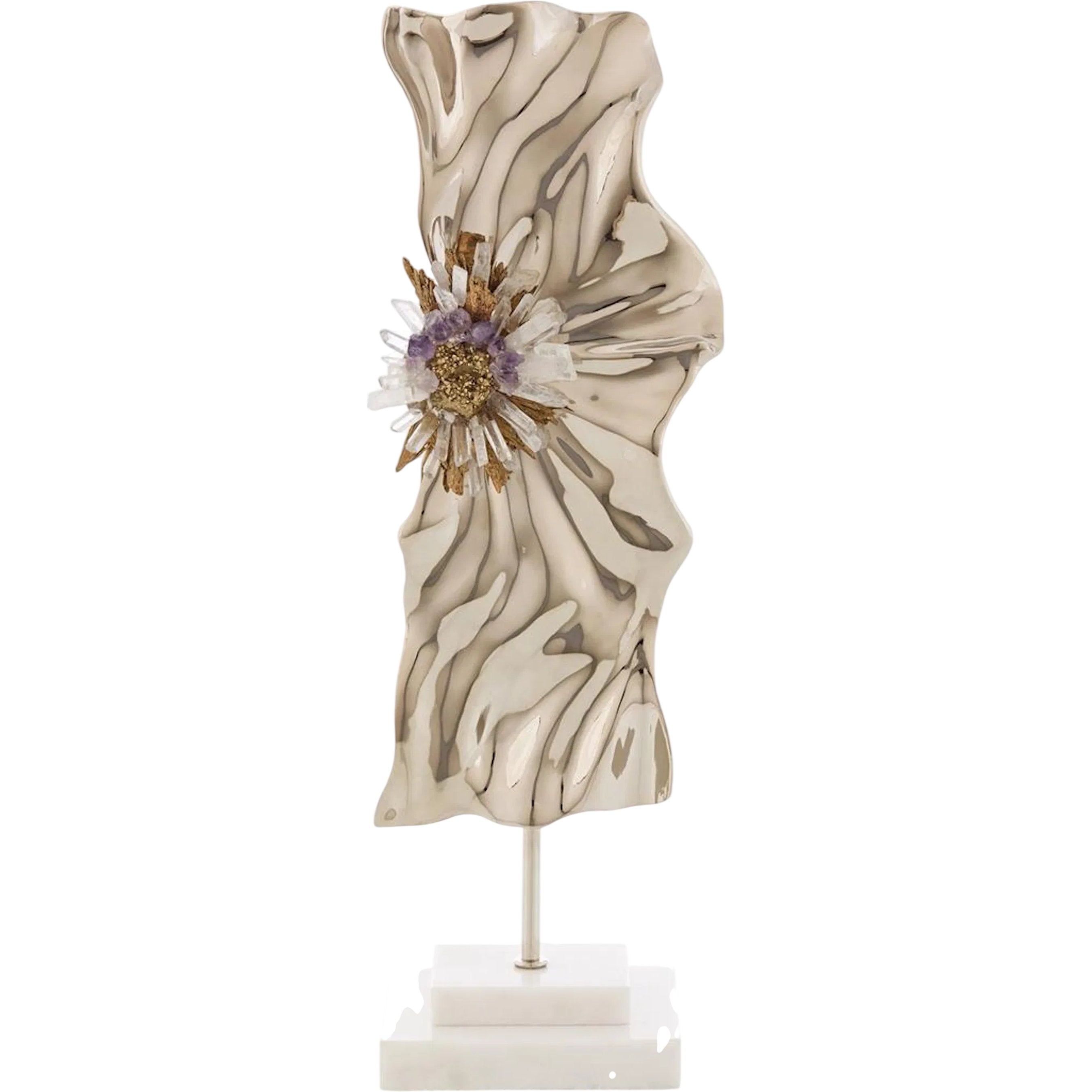 Abstract Ore Sculpture on Marble