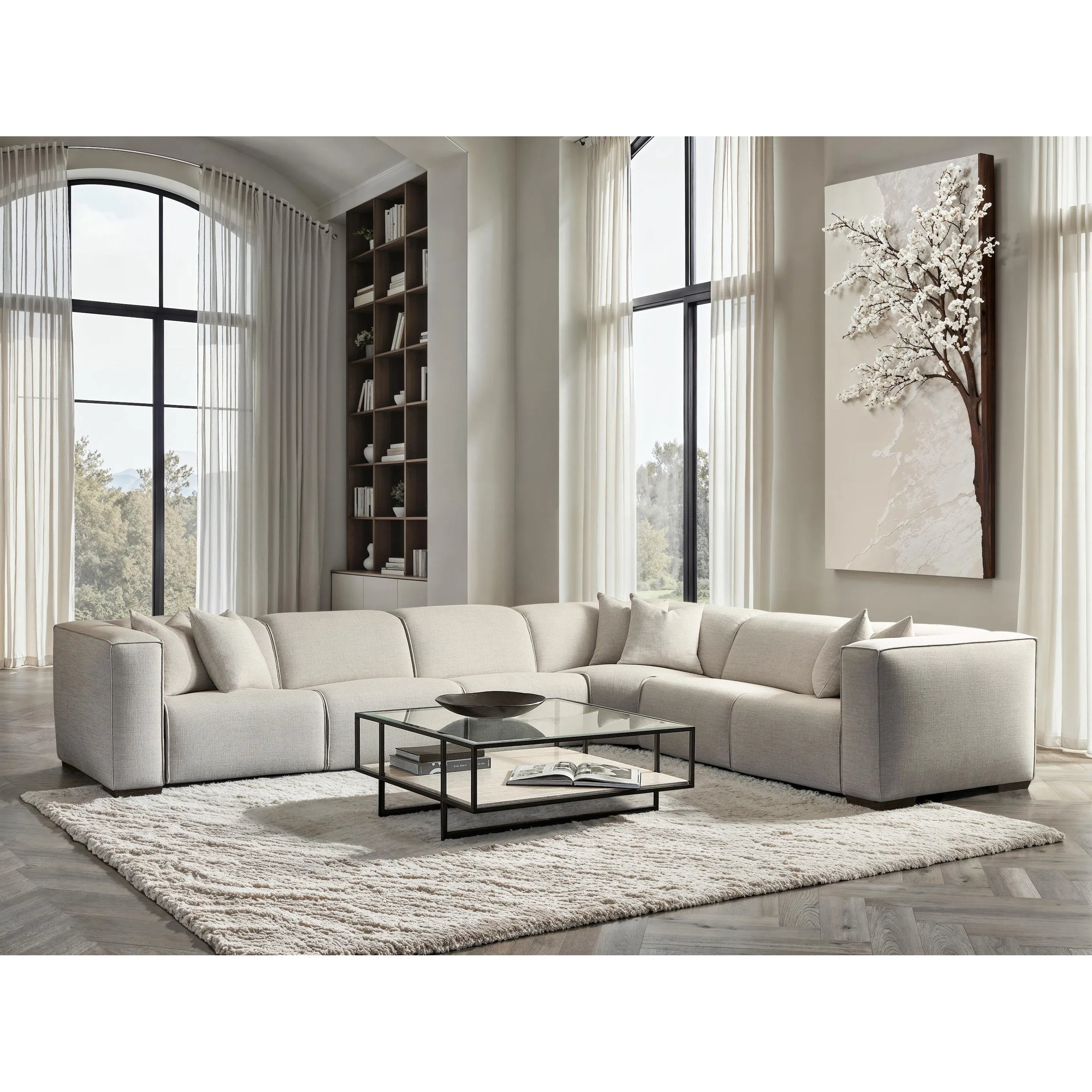 6 Piece Bliss Fabric Power Motion Sectional