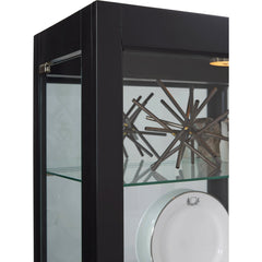 29'' Wide Hardwood Onyx Black Curio Display Cabinet