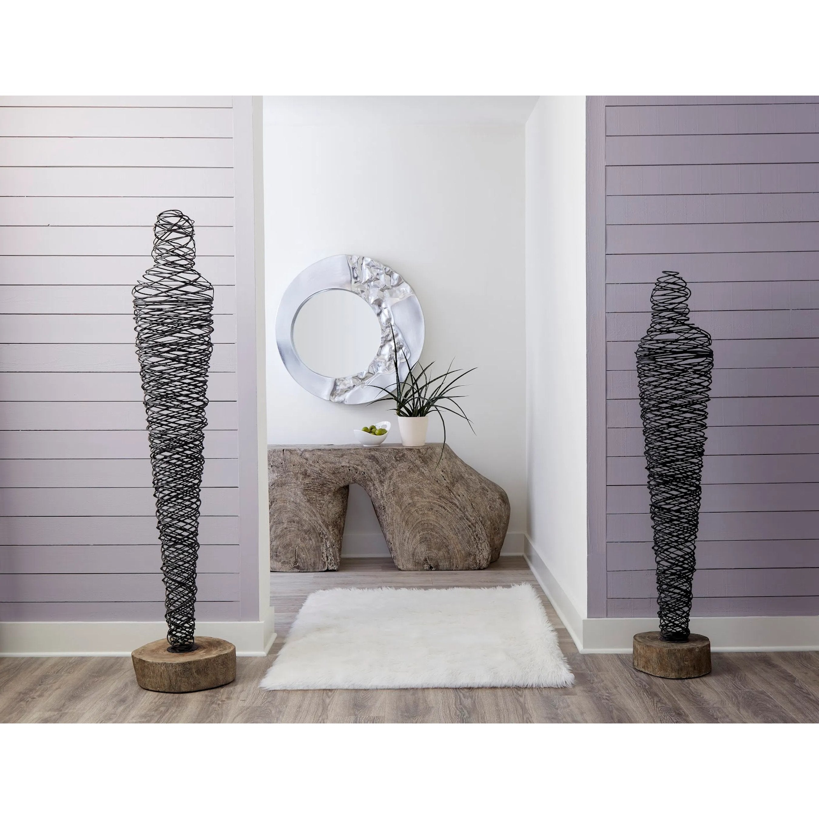 Abstract Wire Man Floor Sculpture