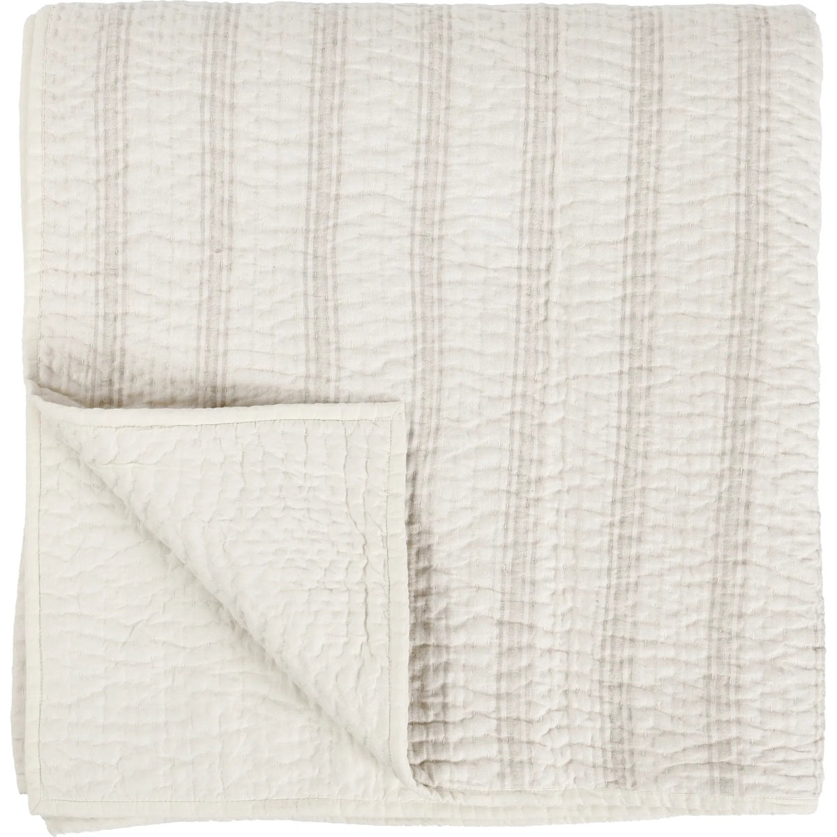 Abraham Cotton Linen Eggshell Beige Quilt