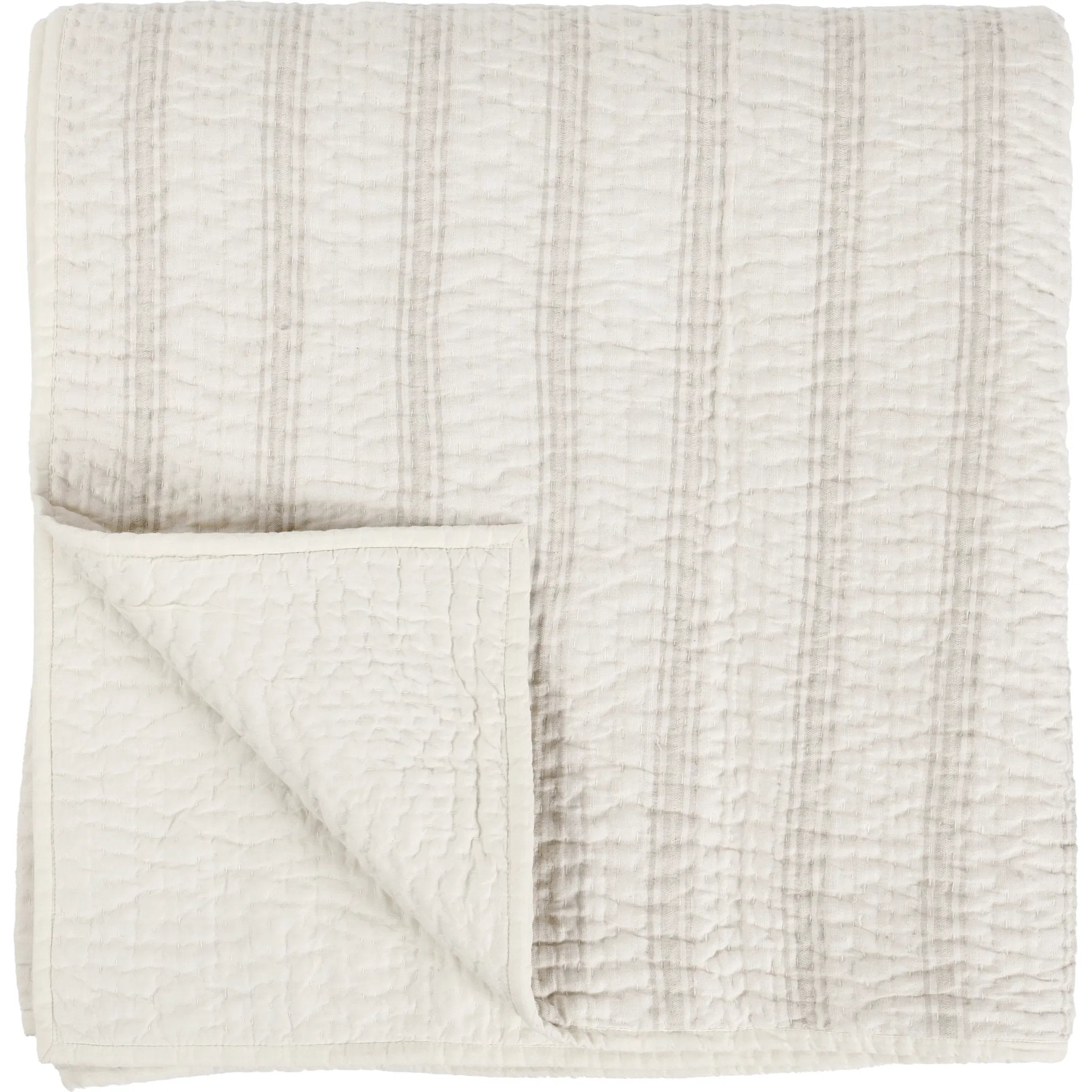 Abraham Cotton Linen Eggshell Beige Quilt