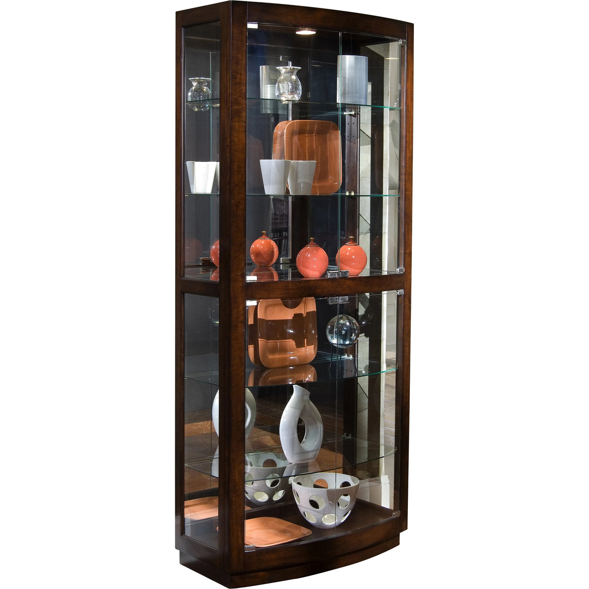 33'' Wide Hardwood Mahogany Curio Display Cabinet