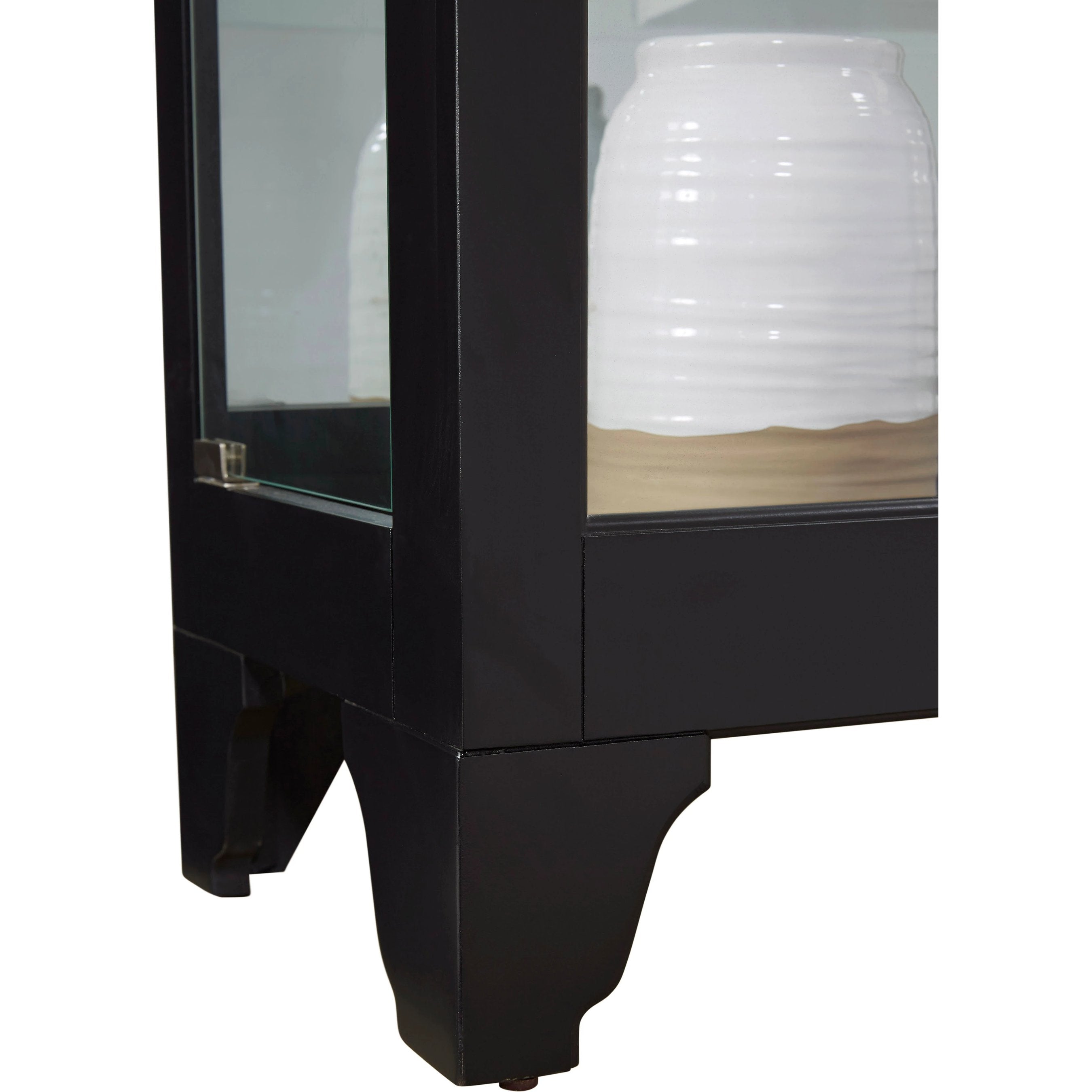 29'' Wide Hardwood Onyx Black Curio Display Cabinet