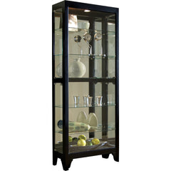 29'' Wide Hardwood Onyx Black Curio Display Cabinet
